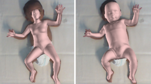 Learning and Tracking the {3D} Body Shape of Freely Moving Infants from {RGB-D} sequences